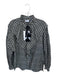 Sfizio Size 38 Black & Taupe Cotton Blend Long Sleeve Plaid Ruffles Top Black & Taupe / 38