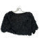 Shug! Size S Black Polyester Short Sleeve Fringe Metallic Cropped Top Black / S