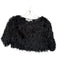 Shug! Size S Black Polyester Short Sleeve Fringe Metallic Cropped Top Black / S