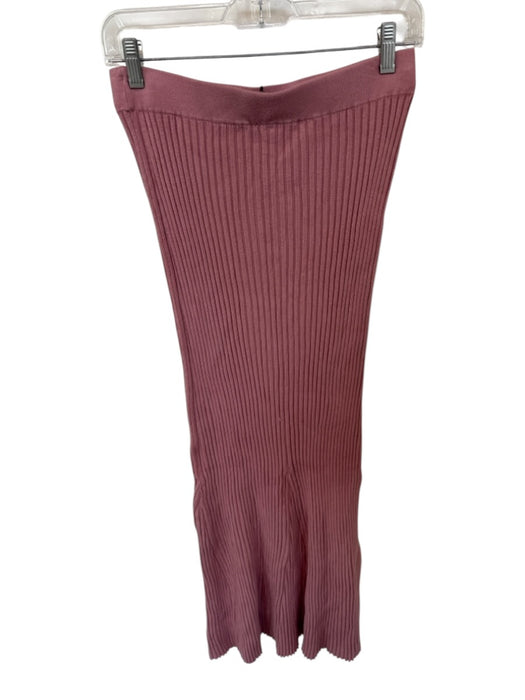 Sundays Size M Mauve Viscose Blend Elastic Waist Ribbed Maxi Skirt Mauve / M