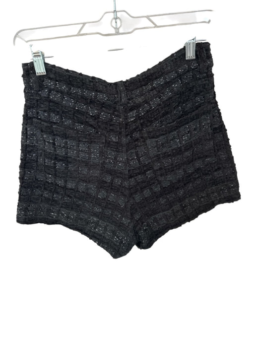 IRO Size 38 Black Cotton Blend High Waist Tweed Shorts Black / 38