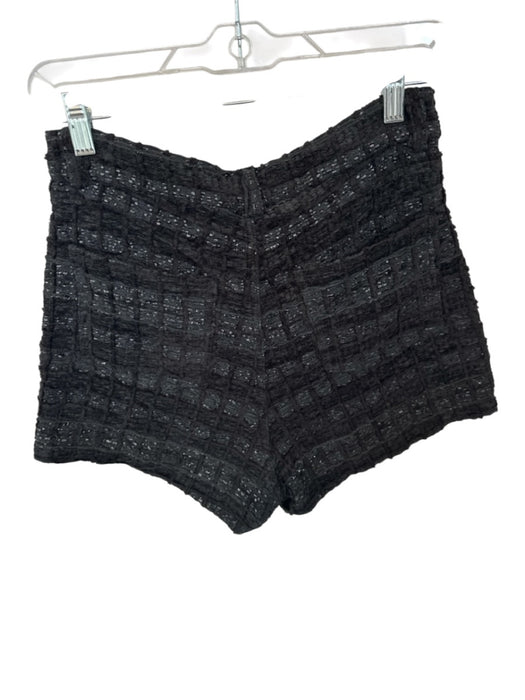IRO Size 38 Black Cotton Blend High Waist Tweed Shorts Black / 38