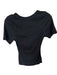Sundays Size M Black Modal Blend Short Sleeve Ribbed Scoop Neck Top Black / M
