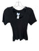 Sundays Size M Black Modal Blend Short Sleeve Ribbed Scoop Neck Top Black / M
