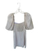 Koch Size XS White & Mauve Polyester Short Sleeve Gingham Back Zip Dress White & Mauve / XS
