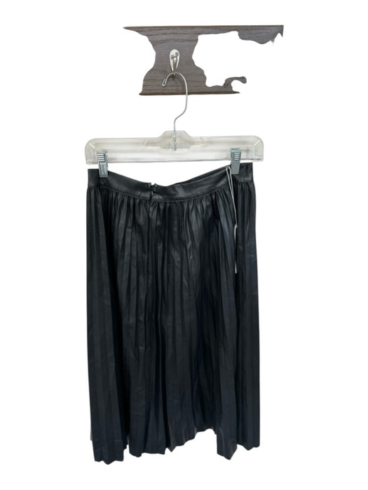 Zero Degrees Celsius Size M Black Vegan Leather High Waist Pleated Maxi Skirt Black / M