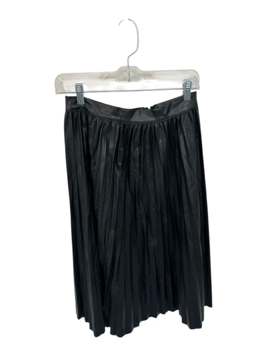 Zero Degrees Celsius Size M Black Vegan Leather High Waist Pleated Maxi Skirt Black / M
