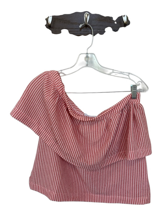 Koch Size XS Orange & White Polyester One Shoulder Striped Top Orange & White / XS