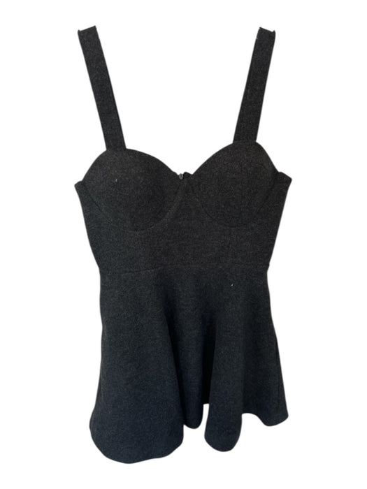 The Femm Size M Charcoal Polyester Sleeveless Sweetheart Neckline Padded Dress Charcoal / M