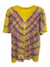 Raquel Allegra Size 2 Yellow & Purple Cotton Tie Dye Short Sleeve T Shirt Top Yellow & Purple / 2