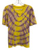 Raquel Allegra Size 2 Yellow & Purple Cotton Tie Dye Short Sleeve T Shirt Top Yellow & Purple / 2
