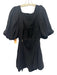 The Femm Size S Black Polyester 1/2 Puff Sleeve Square Neck Open Back Dress Black / S