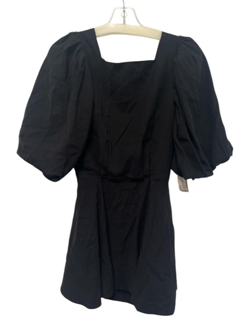 The Femm Size S Black Polyester 1/2 Puff Sleeve Square Neck Open Back Dress Black / S
