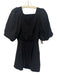 The Femm Size S Black Polyester 1/2 Puff Sleeve Square Neck Open Back Dress Black / S
