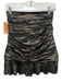 IRO Size 36 Black & Gold Nylon Blend Metallic Detail Gathered Draped Mini Skirt Black & Gold / 36