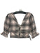 Koch Size XS Gray, Pink & white Cotton Plaid Short Puff Sleeve Button Front Top Gray, Pink & white / XS