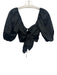 Karina Grimaldi Size XS Black Cotton 1/2 Balloon Sleeve Tie Detail Crop Top Black / XS