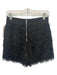 Saint Art Size S Black Polyester Fringe Feathered Back Zip Short Shorts Black / S