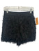 Saint Art Size S Black Polyester Fringe Feathered Back Zip Short Shorts Black / S