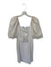 Koch Size S White & Gold Polyester Blend Short Sleeve Metallic Stripe Dress White & Gold / S