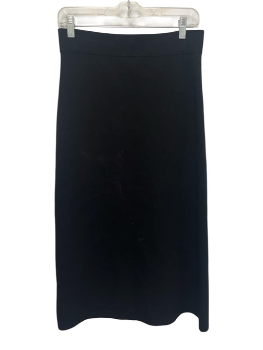 A.L.C. Size M Black Viscose Blend Elastic Waistband Knit Zip Front Midi Skirt Black / M