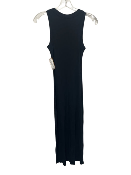 Sundays by WeAreSundays Size XS Black Cotton Blend Ribbed Sleeveless Dress Black / XS