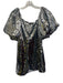 Rhode Size 4 Silver Polyester All Over Sequins Short Balloon Sleeve Dress Silver / 4