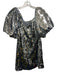 Rhode Size 4 Silver Polyester All Over Sequins Short Balloon Sleeve Dress Silver / 4