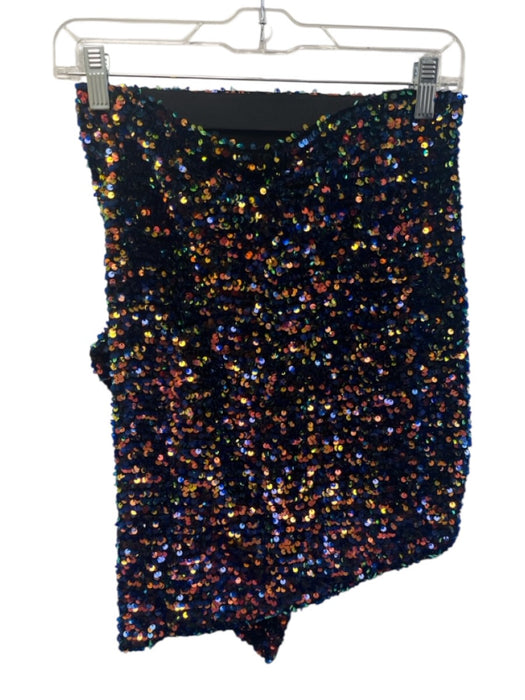 IRO Size 34/  XS Blue, Orange & Black Polyester All Over Sequins Mini Skirt Blue, Orange & Black / 34/  XS