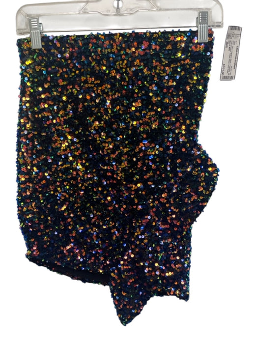 IRO Size 34/  XS Blue, Orange & Black Polyester All Over Sequins Mini Skirt Blue, Orange & Black / 34/  XS