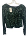 Nonchalant The Label Size S Green & Black Polyester All Over Sequins Crop Top Green & Black / S