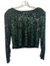 Nonchalant The Label Size XS Green & Black Polyester All Over Sequins Crop Top Green & Black / XS