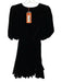 Rhode Size S Black Rayon Blend Velvet Short Balloon Sleeve Elastic Waist Dress Black / S