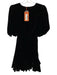 Rhode Size XS Black Rayon Blend Velvet Short Balloon Sleeve Elastic Waist Dress Black / XS