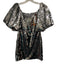 Rhode Size 2 Silver Polyester All Over Sequins Short Balloon Sleeve Dress Silver / 2