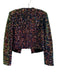 IRO Size 36 Blue, Orange & Black Polyester All Over Sequins Shoulder Pads Jacket Blue, Orange & Black / 36