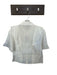 Shug! Size M Ivory Viscose Short Sleeve Embroidered Collar Button Down Top Ivory / M