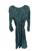 XiRENA Size XS Teal & Brown Cotton & Silk Long Sleeve Abstract Collar Dress Teal & Brown / XS