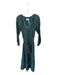 XiRENA Size XS Teal & Brown Cotton & Silk Long Sleeve Abstract Collar Dress Teal & Brown / XS