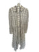 Shug! Size S Bone & Brown Viscose Blend Long Sleeve Plaid Snap Buttons Dress Bone & Brown / S