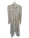 Shug! Size M Bone & Brown Viscose Blend Long Sleeve Plaid Snap Buttons Dress Bone & Brown / M