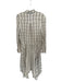 Shug! Size L Bone & Brown Viscose Blend Long Sleeve Plaid Snap Buttons Dress Bone & Brown / L