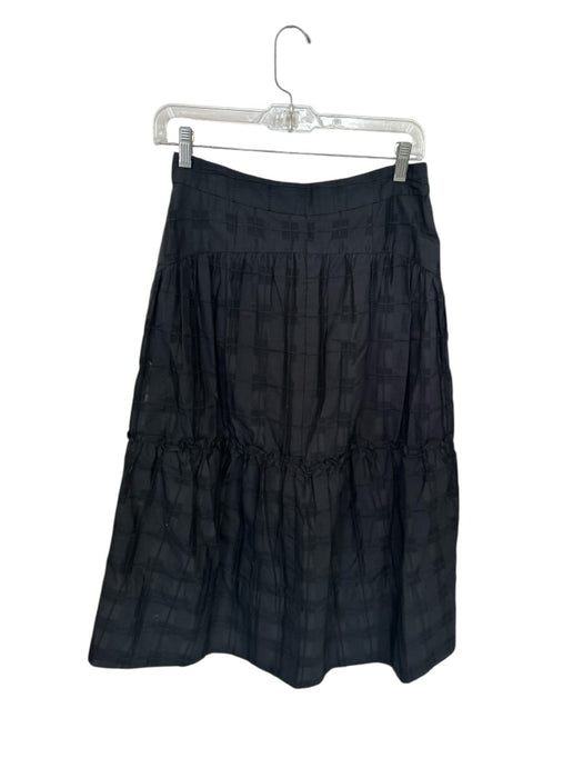 Shug! Size S Black Cotton High Waist Grid Textured Maxi Skirt Black / S