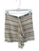 Isabel Marant Size 36/S Tan & Red Cotton Back Zip Knit Fringe Striped Skirt Tan & Red / 36/S