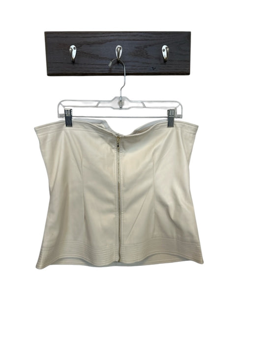 Shug! Size L Cream Vegan Leather Strapless Back Zip Top Cream / L