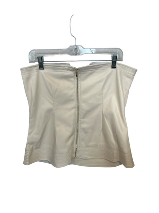 Shug! Size M Cream Vegan Leather Strapless Back Zip Top Cream / M