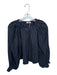 Shug! Size S Navy & Tan Polyester Blend Long Balloon Sleeve Pinstripe Top Navy & Tan / S