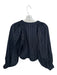 Shug! Size XS Navy & Tan Polyester Blend Long Balloon Sleeve Pinstripe Top Navy & Tan / XS