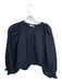 Shug! Size XS Navy & Tan Polyester Blend Long Balloon Sleeve Pinstripe Top Navy & Tan / XS