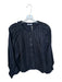 Shug! Size M Navy & Tan Polyester Blend Long Balloon Sleeve Pinstripe Top Navy & Tan / M